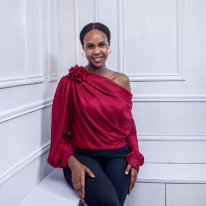 tops shoulder flower long sleeve