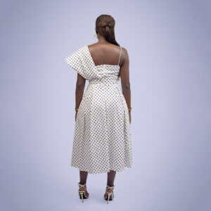 polka dot one arm dress