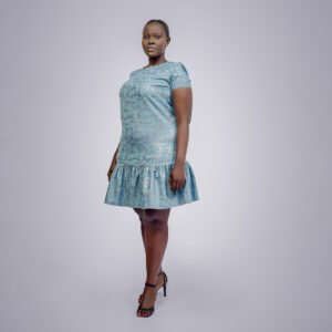 shift dress shiny leaves