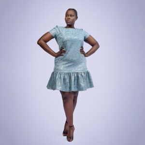 shift dress shiny leaves