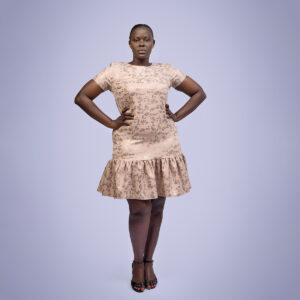 shift dress shiny leaves