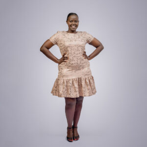 shift dress shiny leaves