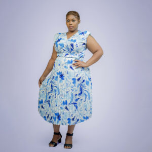 sleeveless pleated dress