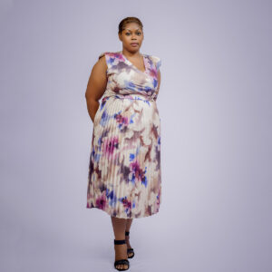 sleeveless pleated dress