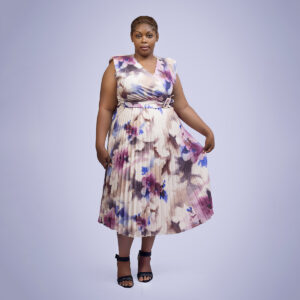 sleeveless pleated dress