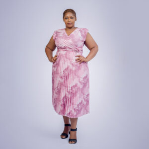 sleeveless pleated dress