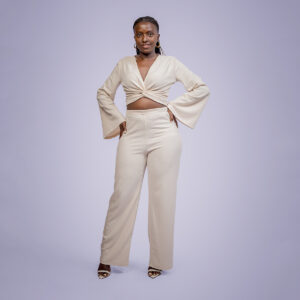 two piece trouser front knot