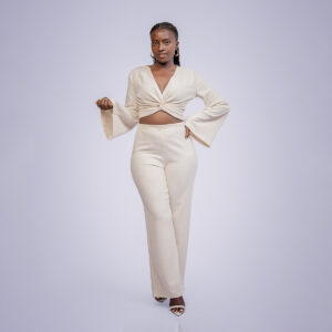 two piece trouser front knot