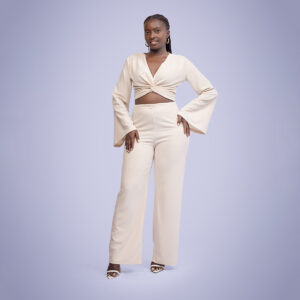 two piece trouser front knot