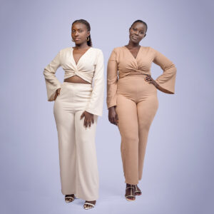 two piece trouser front knot