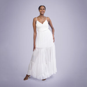 white open back maxi dress