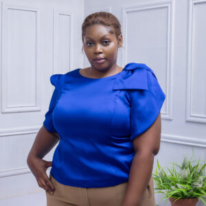 tops shoulder bow satin