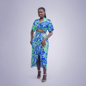 two piece asymmetric skirt