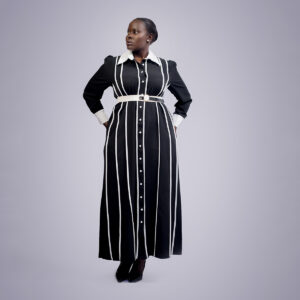 black stripped maxi dress