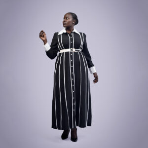 black stripped maxi dress